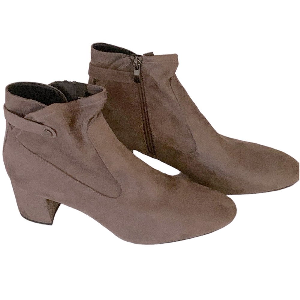 Franco Sarto EUC Nixon Faux Suede/Fabric Ankle boots , zipper , 11M - Picture 2 of 8